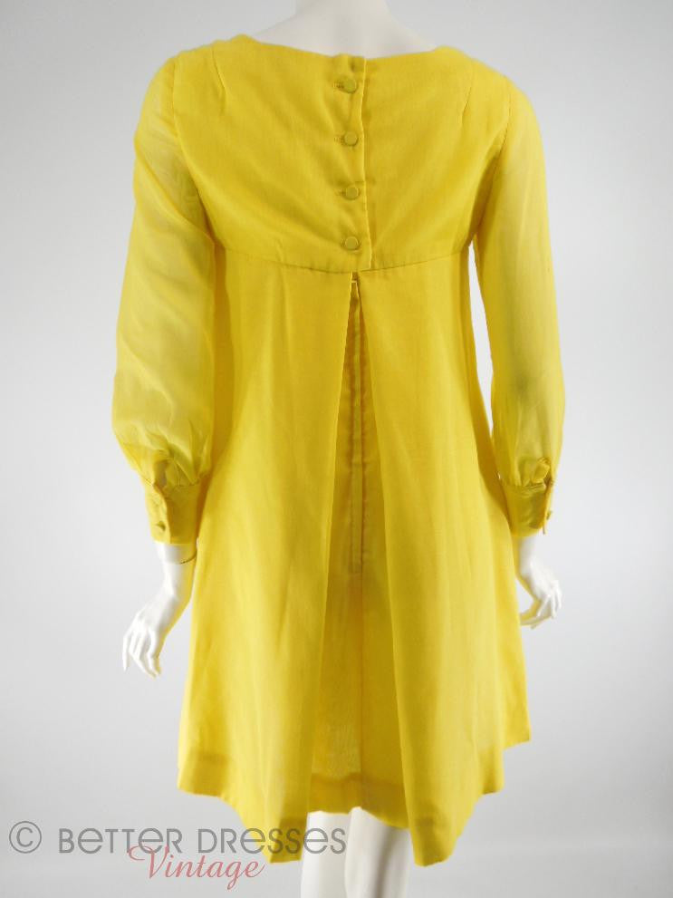 Vintage 1960s Minidress in Bright Yellow - Mod A Line Long Sleeve - sm Better Dresses Vintage Vintage 1960s Minidress in Bright Yellow - Mod A Line Long Sleeve - sm Better Dresses Vintage