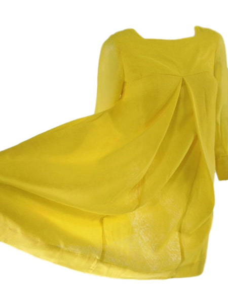 60s Bright Yellow Mod Minidress - sm