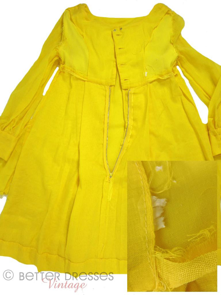 Vintage 1960s Minidress in Bright Yellow - Mod A Line Long Sleeve