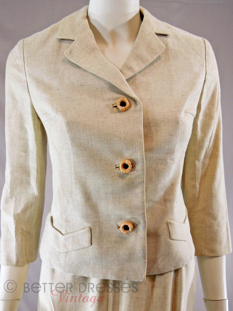 60s Oatmeal Skirt Suit - jacket