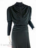 30s Black Crepe Gown - front detail