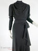 30s Black Crepe Gown - sash tied at side front