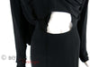 30s Black Crepe Gown - front at waist with sash lifted