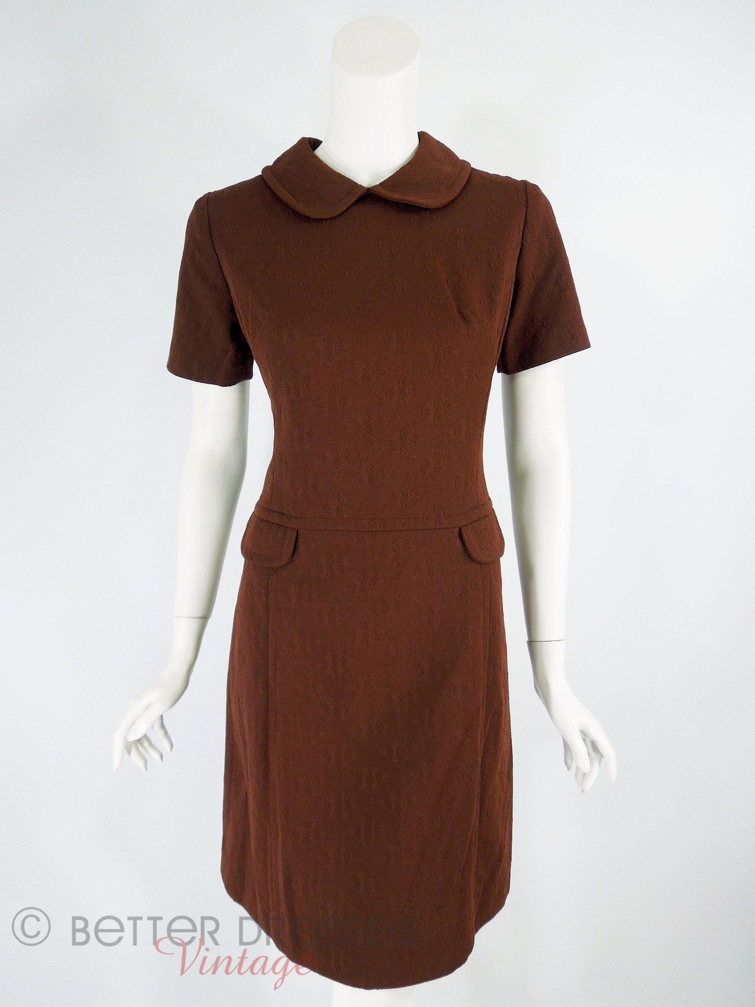 60s/70s Mod Shift Dress in Coffee Brown Better Dresses Vintage 60s/70s Mod Shift Dress in Coffee Brown Better Dresses Vintage