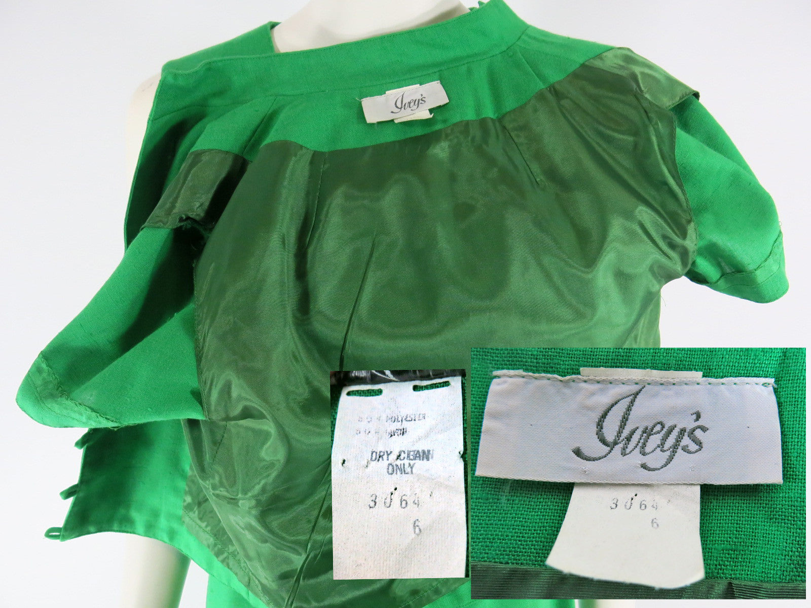 Vintage 1970s Dress and Cropped Jacket Set in Kelly Green Better Dresses Vintage Vintage 1970s Dress and Cropped Jacket Set in Kelly Green Better Dresses Vintage