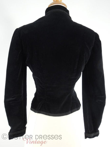 50s Black Velvet Jacket - back view