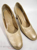 60s Mod Pumps in Gold Fabric - front