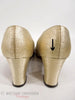 60s Mod Pumps in Gold Fabric - back
