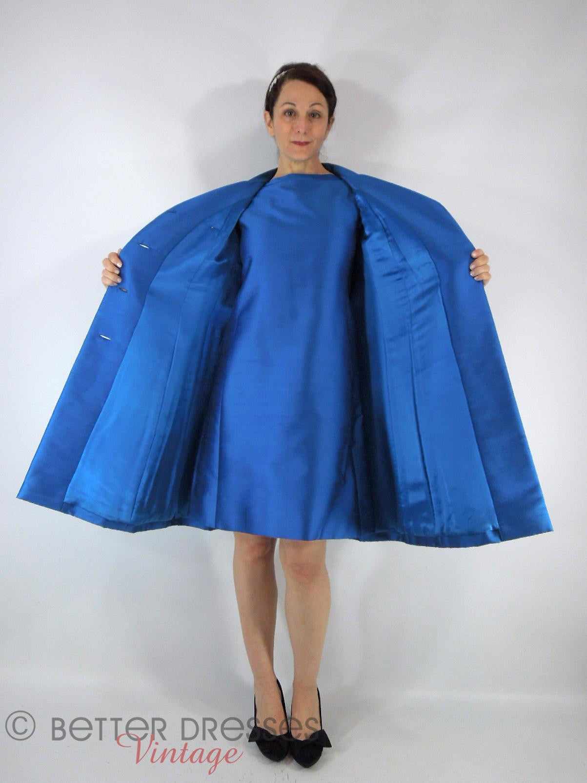 Vintage 1960s Mod Dress & Coat Set in Blue - sm, med Better Dresses Vintage Vintage 1960s Mod Dress & Coat Set in Blue - sm, med Better Dresses Vintage