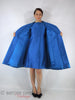60s Bright Blue Shift Dress & Coat - coat held open
