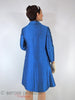 60s Bright Blue Shift Dress & Coat - back of coat