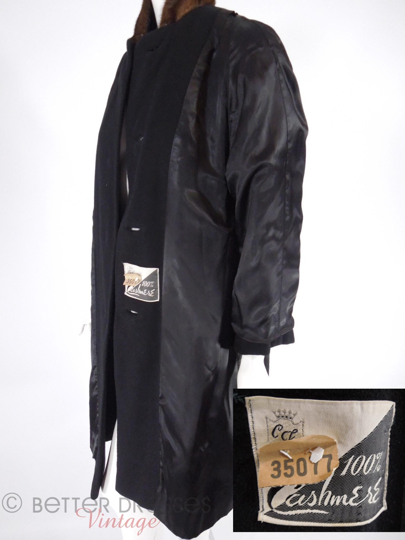 Vintage Smith's Bermuda Mens 100% Cashmere Coat Size 46 R Dark Gray Made  England