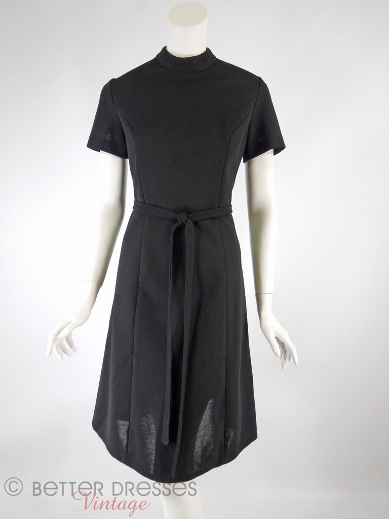 70s Mod Black Dress - overview