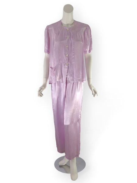 Pyjama Satin Lavande Années 40