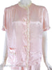 40s Pink Rayon Pajamas - top close view