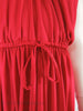 70s Red Maxi Dress - waist detail