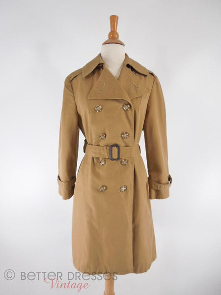 60s/70s Khaki Trench Coat - front