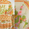 70s Orange Stripe and Floral Dress - details