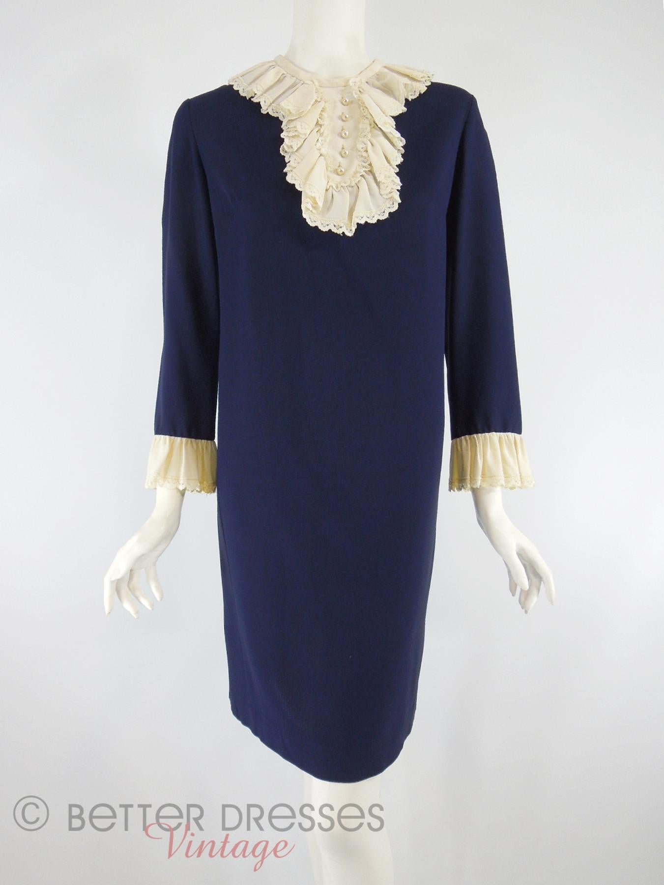 navy and cream shift dress K Design