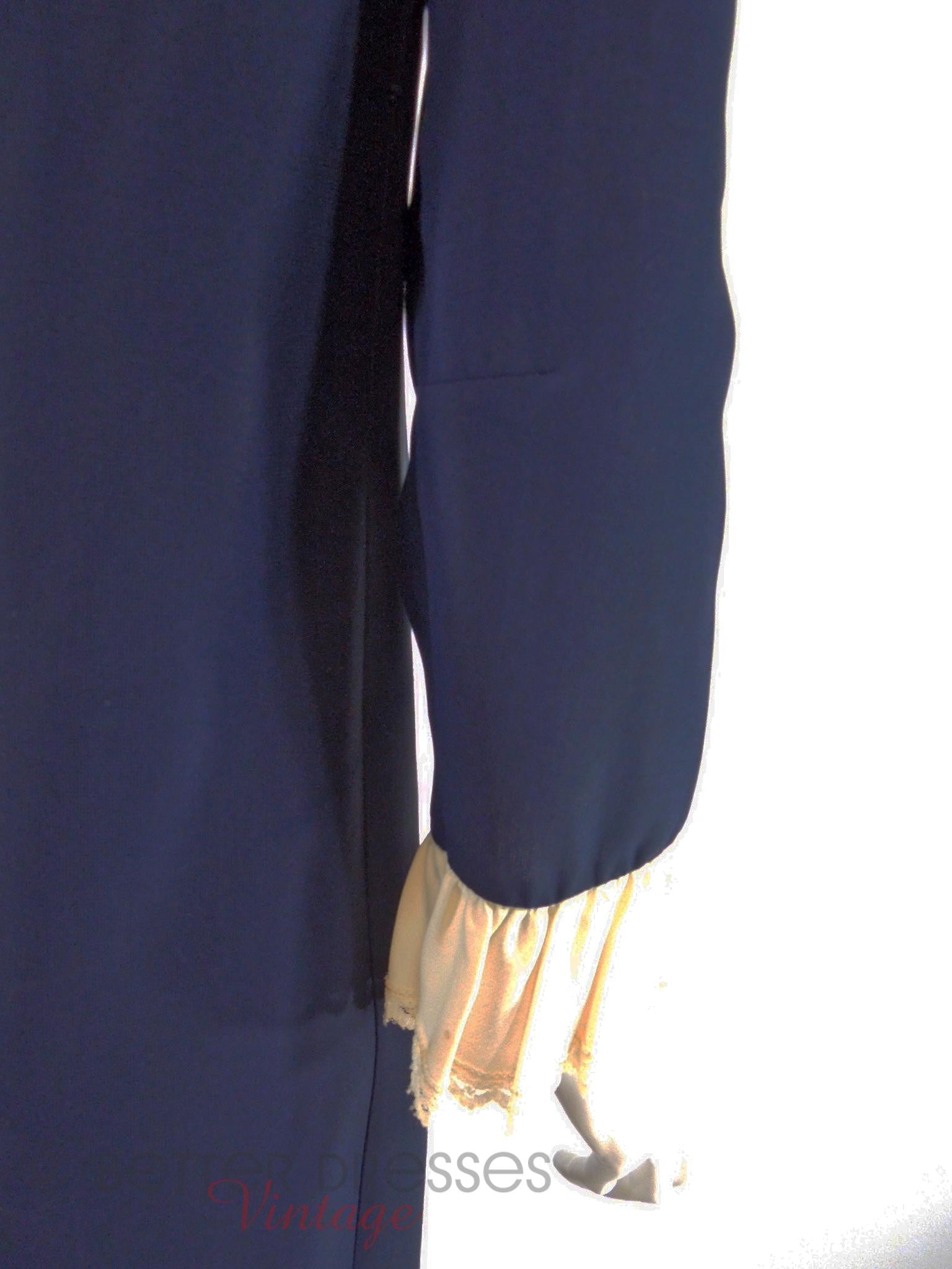 60s Navy Long Sleeve Shift - LG 60s Navy Long Sleeve Shift - LG