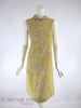 60s Yellow on Blue Shift Dress - front