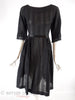 50s/60s Black Cotton Dress - no crinoline, front