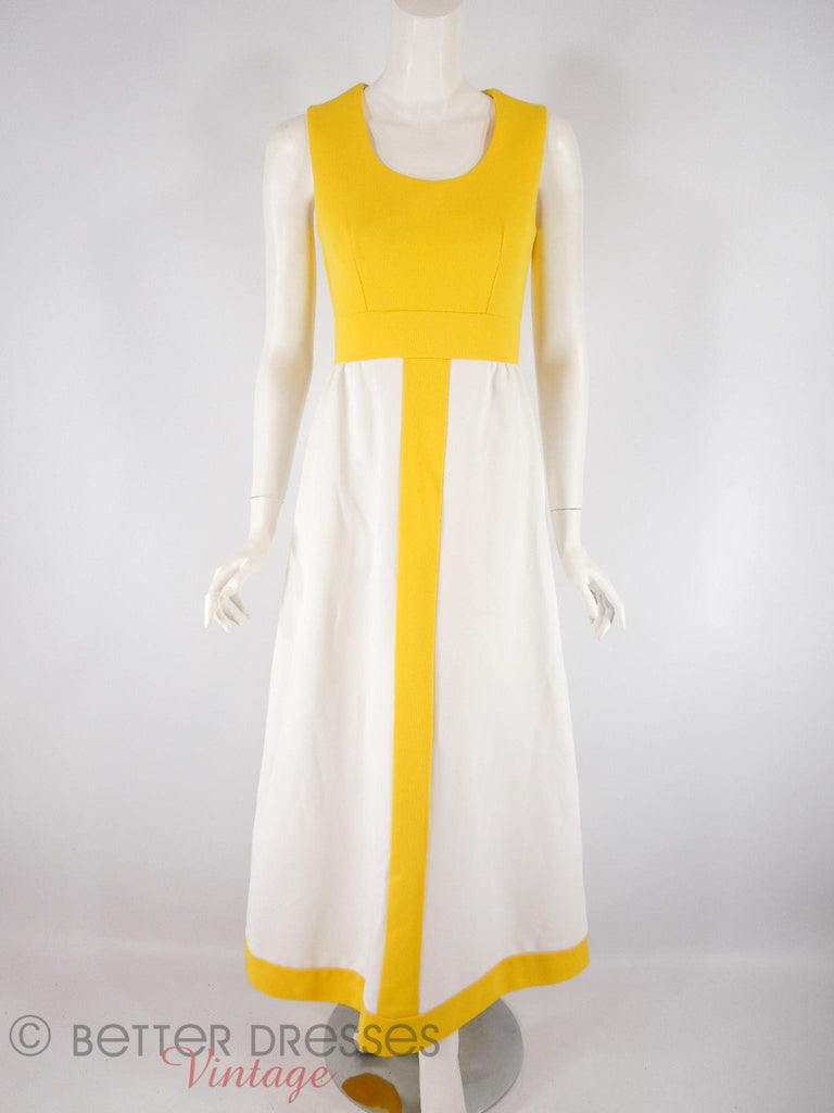 60s/70s Yellow + White Maxi - front