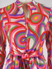 60s/70s Psychedelic Shirtwaist - close view