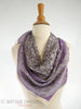 Vtg Lavender Thistles Silk Scarf - around neck