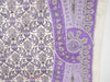Vtg Lavender Thistles Silk Scarf - edge detail