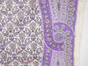 Vtg Lavender Thistles Silk Scarf - edge detail