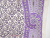 Vtg Lavender Thistles Silk Scarf - edge detail