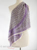 Vtg Lavender Thistles Silk Scarf - draped