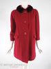 60s Red Wool Coat - collar open
