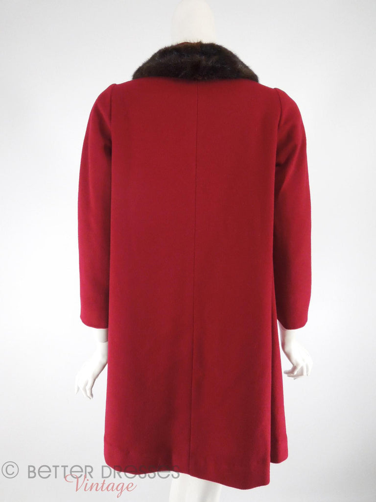 Vintage 1960s Red Wool Mod Coat With Mink Collar - sm, med – Better ...