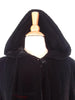 40s Hooded Velvet Opera Jacket - hood up, close view