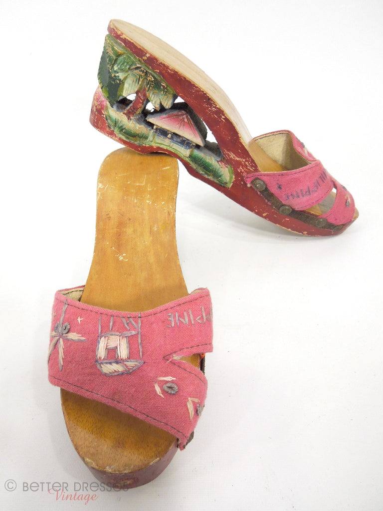 40s Philippine Wooden Shoes - overview