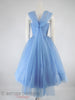 50s Periwinkle Blue Party Dress - back with crinoline
