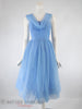 50s Periwinkle Blue Party Dress - front without crinoline