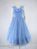 50s Periwinkle Blue Party Dress - front with crinoline