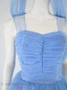 50s Periwinkle Blue Party Dress - front swag lifted