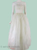 50s/60s Strapless White Cupcake Gown - front on teal
