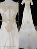 60s Satin + Lace Wedding Gown - train at waist
