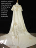 60s Satin + Lace Wedding Gown - train watteau/shoulders