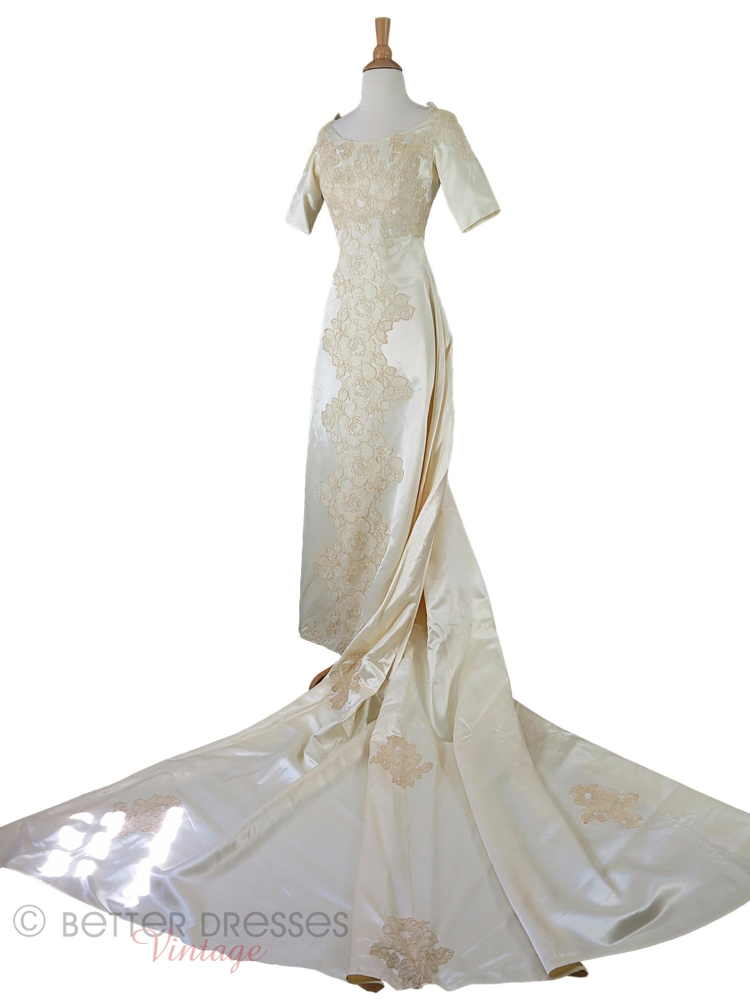 60s Satin and Lace Wedding Gown – Better Dresses Vintage 60s Satin and Lace Wedding Gown – Better Dresses Vintage