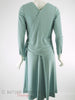 70s Aqua Tie Bodice Dress - back view