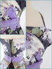 50s Purple Floral Party Dress - details