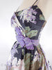 50s Purple Floral Party Dress - angle view