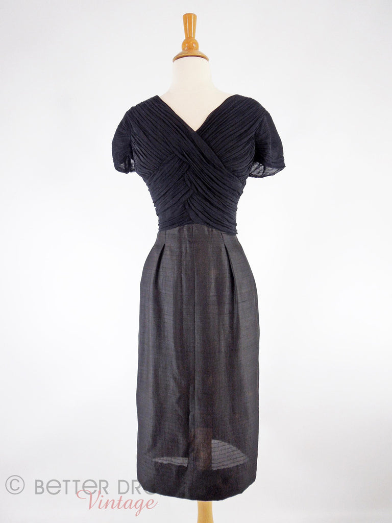 50s Ruched Criss-Cross Bodice LBD - front