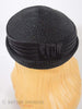 50s/60s Black Straw and Satin Hat - back
